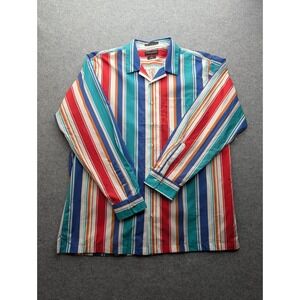 Paul Frederick Men's Shirt XxLT Multicolored Striped Button-up Long Sleeve